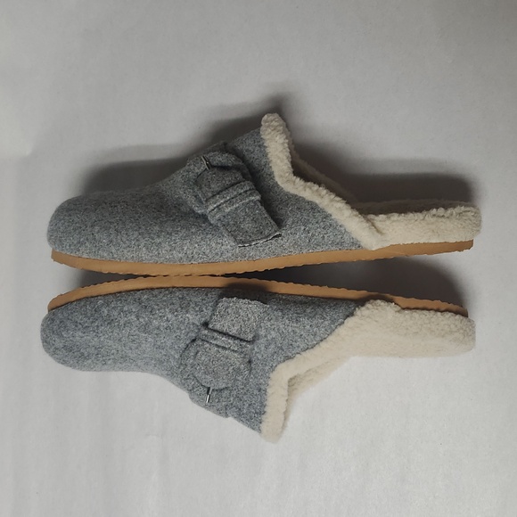 J.Crew Factory Buckle Clog Slipper Shoe Size 9 Womens Grey - Picture 13 of 14